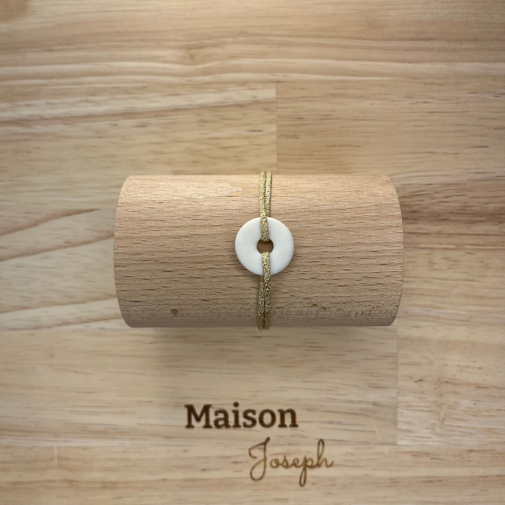 Petit Loya Cordon Mokuba Céramique Blanche