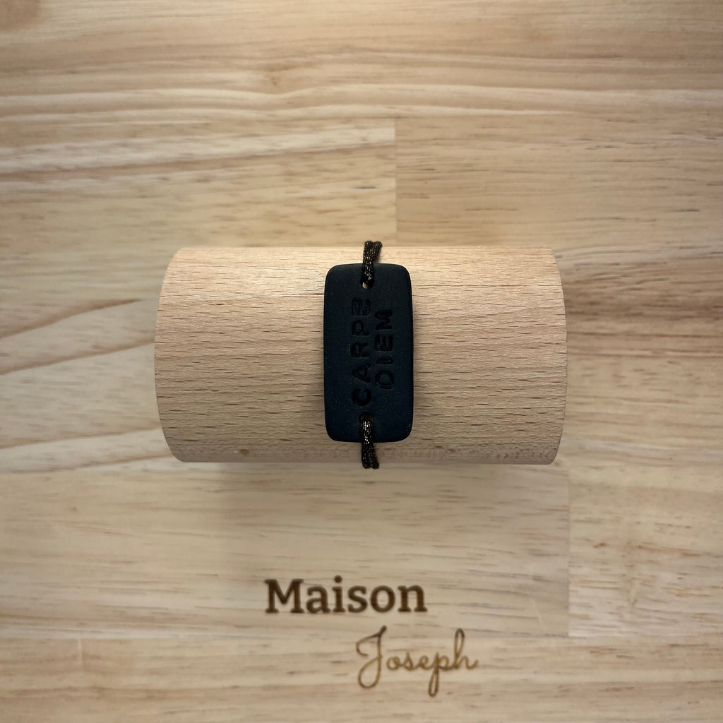 Carpe Diem Cordon Mokuba Céramique Noire