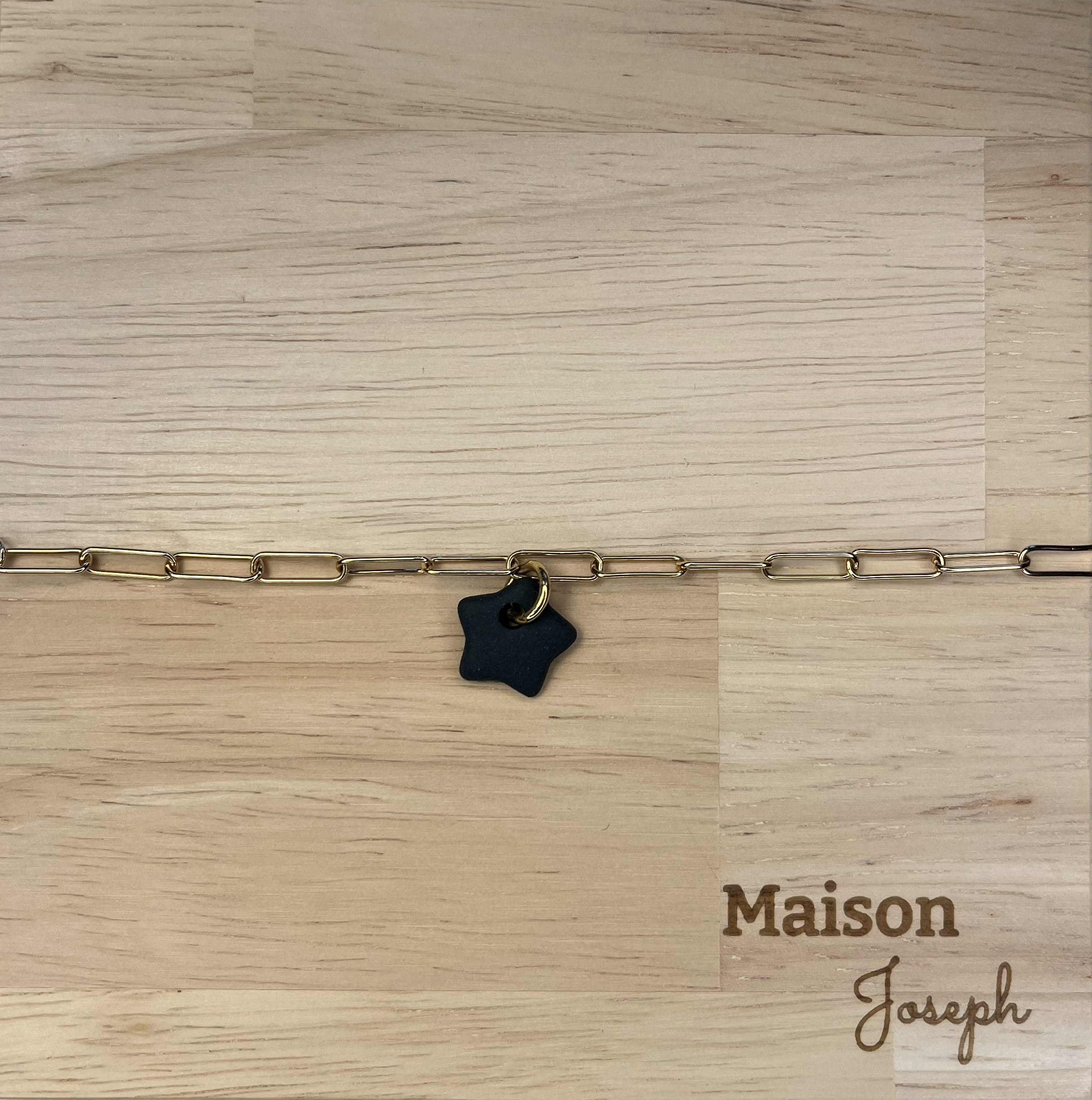 Bracelet Chainette Céramique Noire