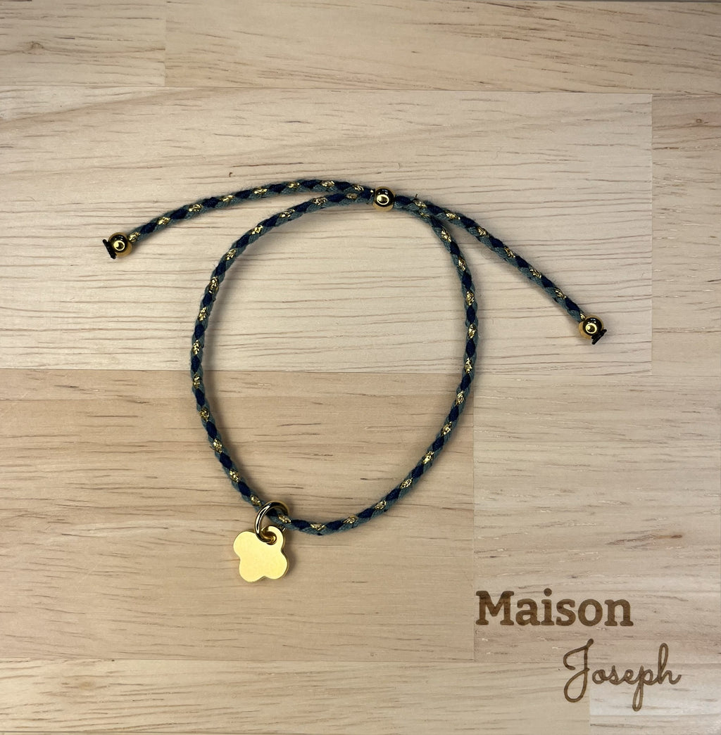 Adjustable Green Braided Bracelet