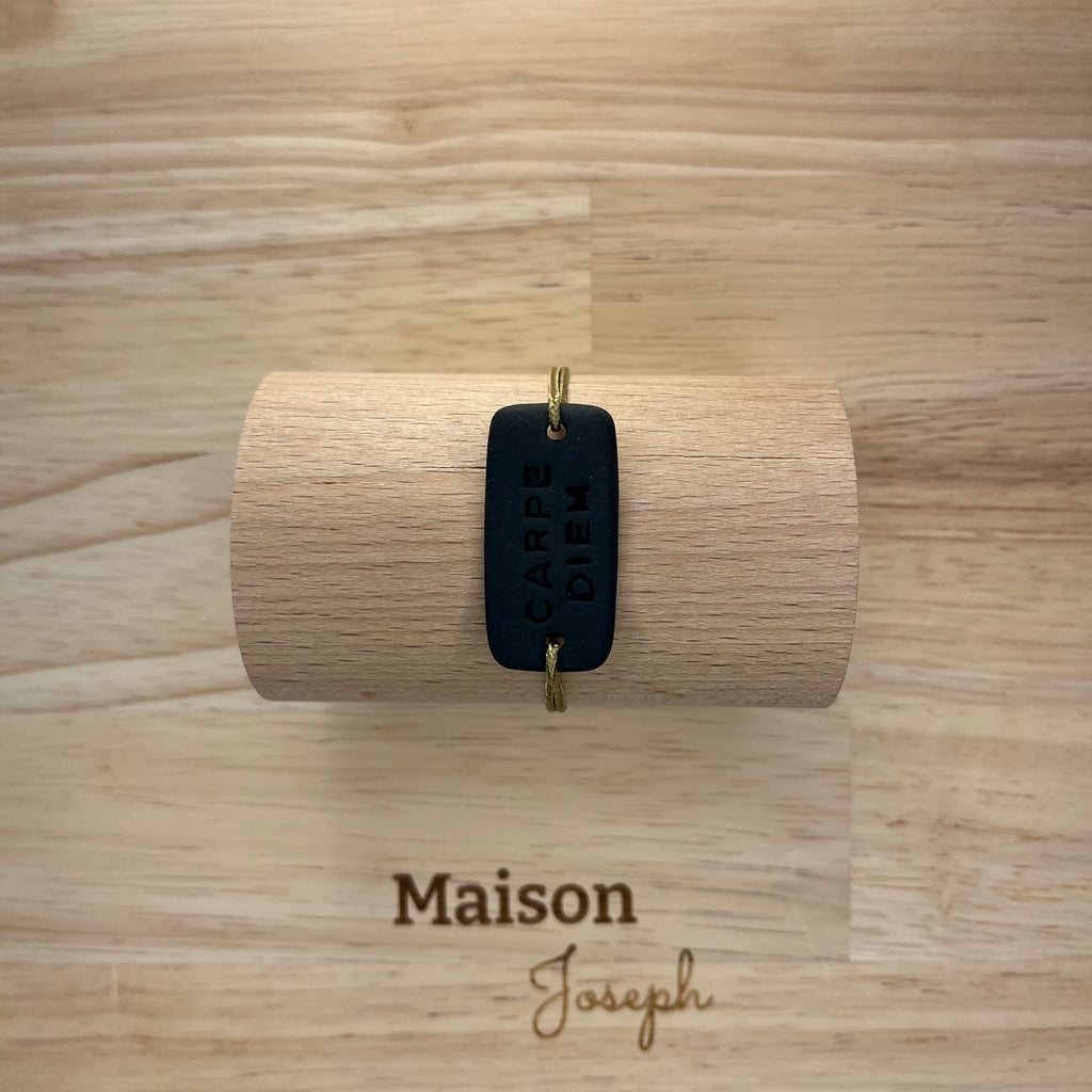 Carpe Diem Cordon Réglable Céramique Noire