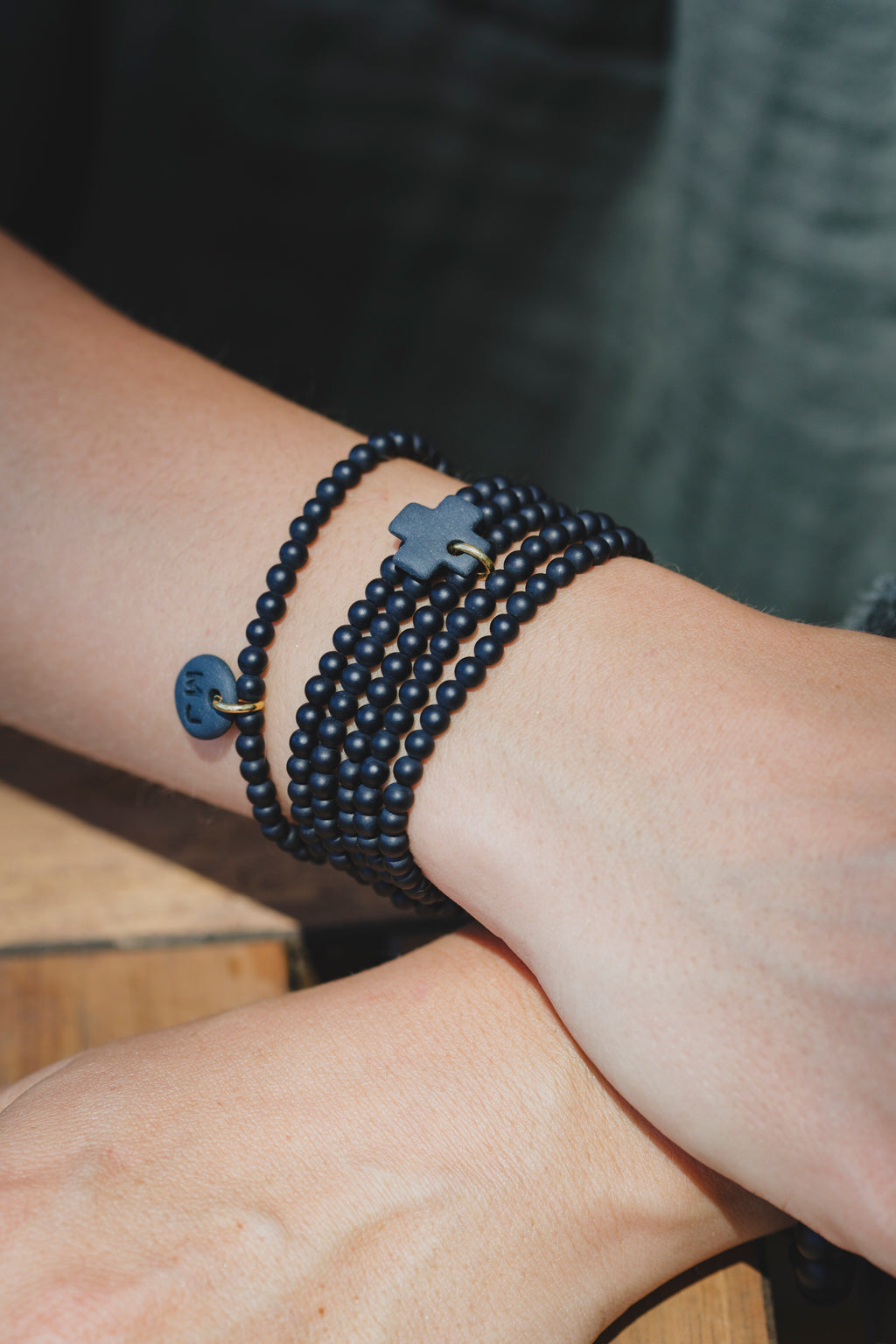 Multi-Tour Agate Noire Céramique Noire