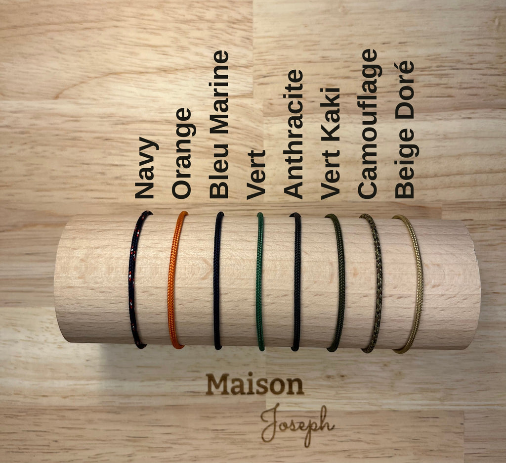 Maison Joseph O de Océan bracelet with white ceramic bead on adjustable sport cord. Available in 8 colors.